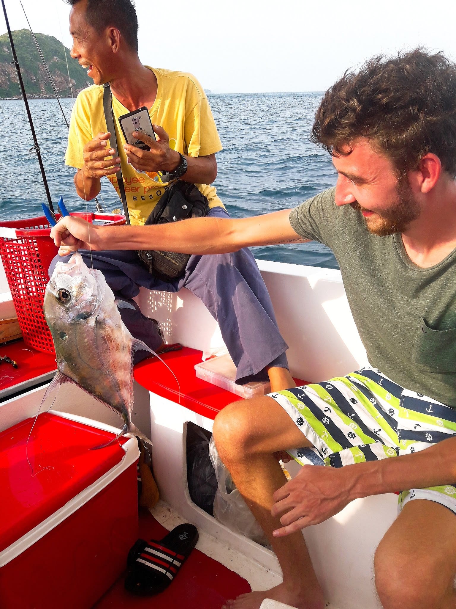 Lewis on sea fishing boat