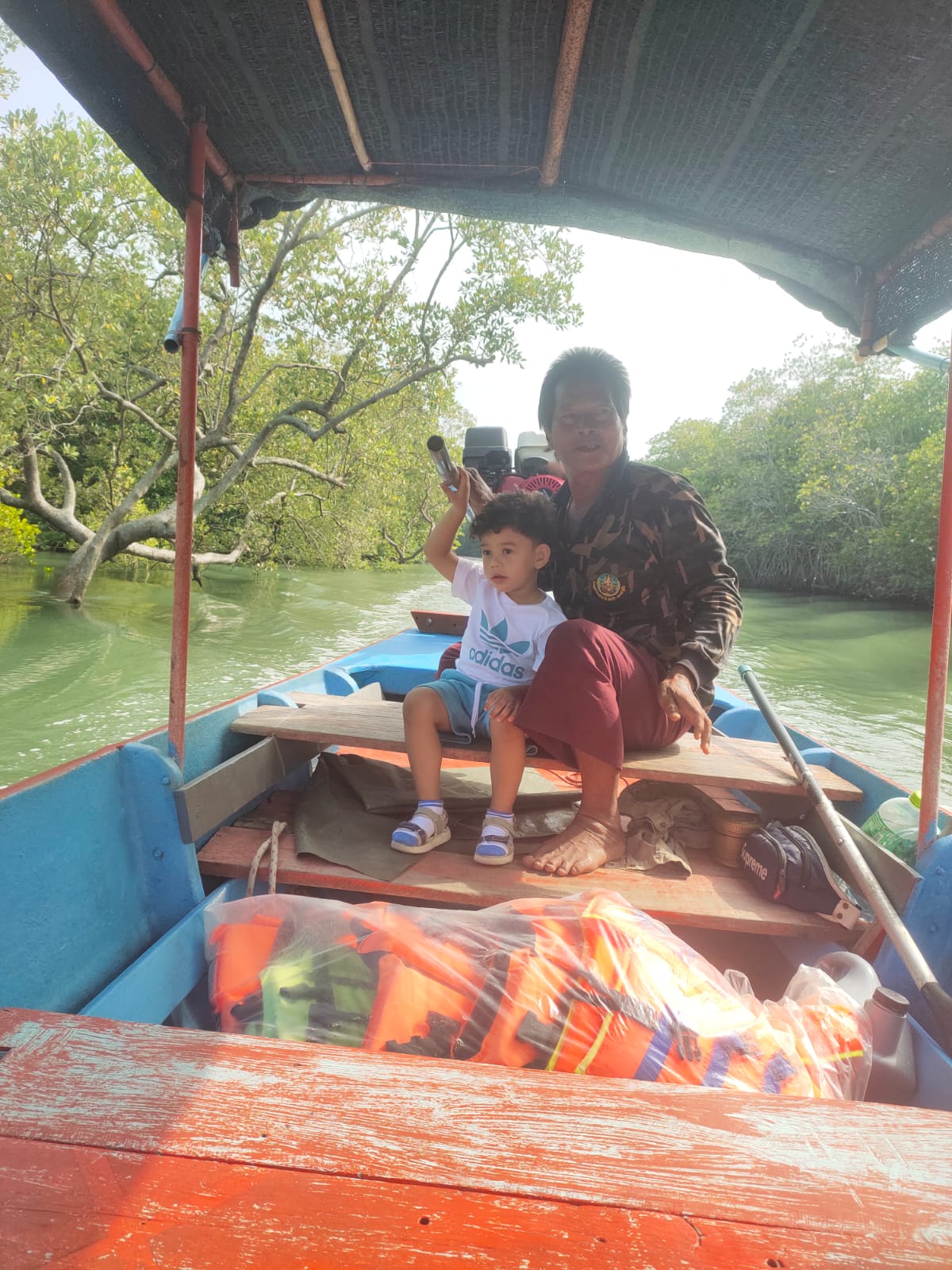 Barnby family on riverboat